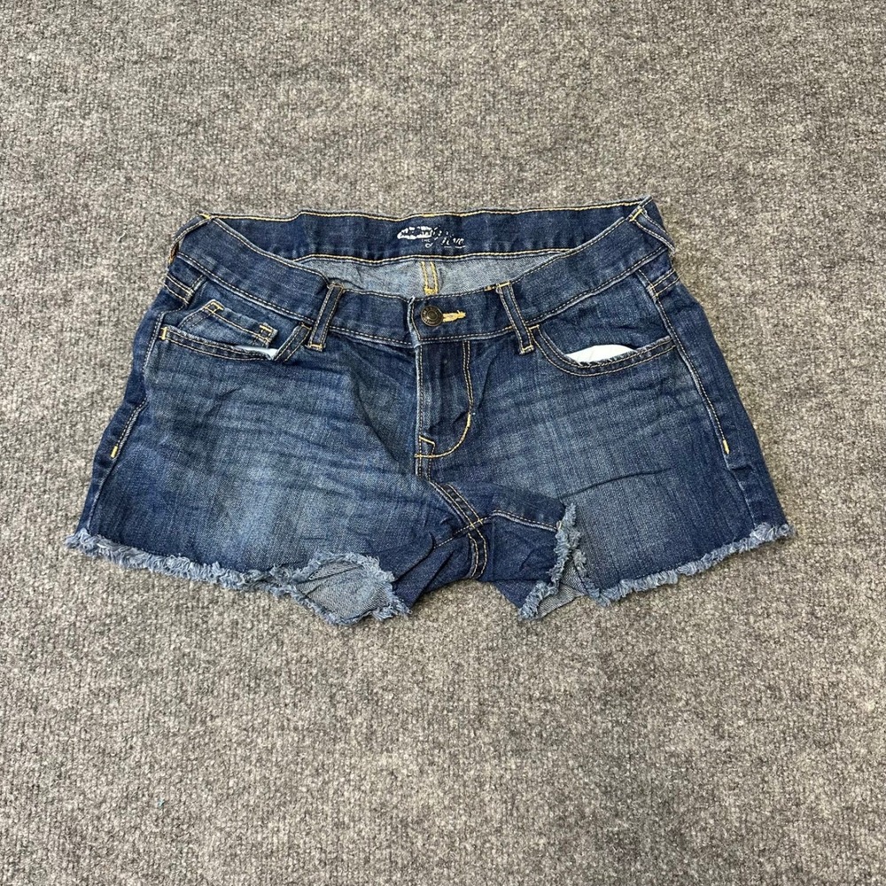 Old Navy Denim Shorts Womens Size 2 Dark Wash Raw Hem Frayed Casual Summer